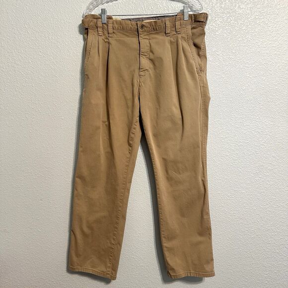 Territory Ahead Other - Territory Ahead Men 33/32 Beige Pleated Front Straight Leg Casual Chinos Pants